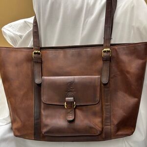 Cuero vintage Brown Leather laptop Bag